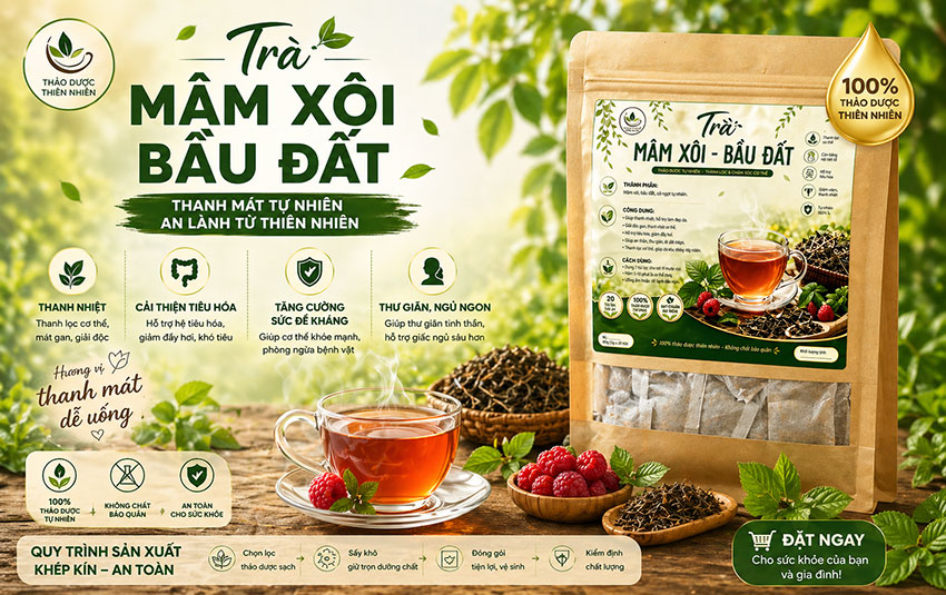 trà mâm xôi bầu đất